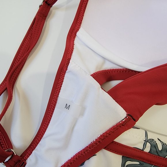 CUPSHE Women's Leafy Wrap Tie Bikini Set Halter Back Bow Low Waisted size M NEW - Picture 10 of 15